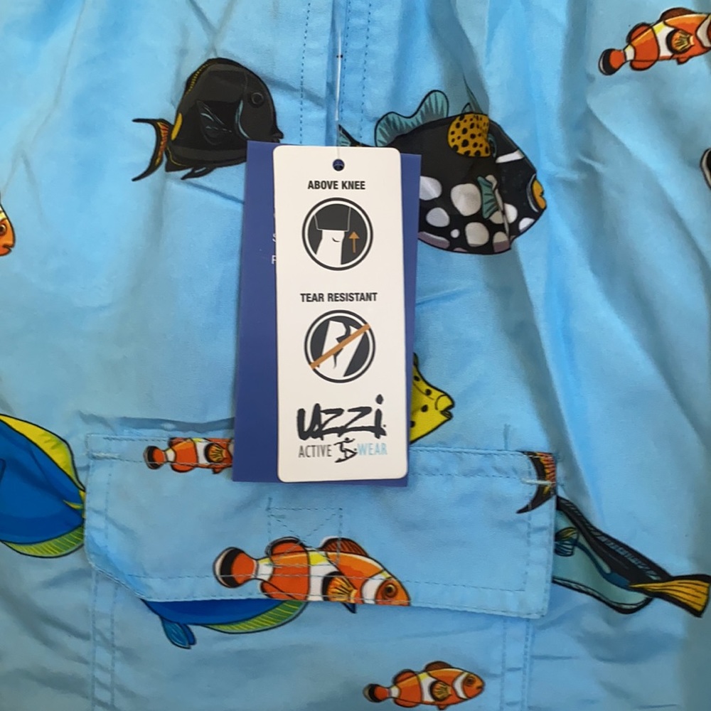 🐠🐡🐟UZZI Activewear SizeL Swim Trunks NWT 🐡🐠🐟 - Picture 4 of 10